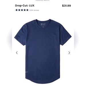 NWT BYLT Premium Basics Drop Cut Lux Mens XL Blue